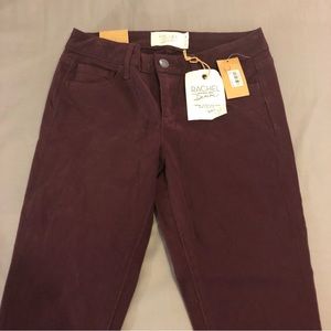 Rachel Roy Denim Mid-Rise Skinny Jeans Plum Color Size 26